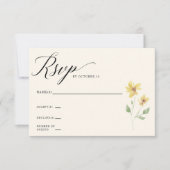 Floral Elegant Boho Summer Wildflower Wedding RSVP Kaartje (Voorkant)