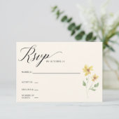Floral Elegant Boho Summer Wildflower Wedding RSVP Kaartje (Staand voorkant)