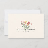 Floral Elegant Boho Summer Wildflower Wedding RSVP Kaartje (Achterkant)