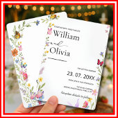 Floral Elegant Boho Wedding Kaart