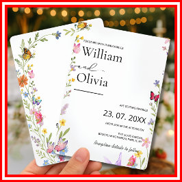 Floral Elegant Boho Wedding Kaart