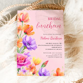 Floral Elegant Boho Wildflower Bruids Luncheon Kaart