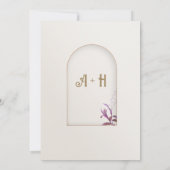Floral Elegant Boog Islamitische bruiloft Monogram Kaart (Achterkant)
