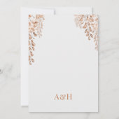 Floral Elegant Boog Islamitische bruiloft Monogram Kaart (Achterkant)