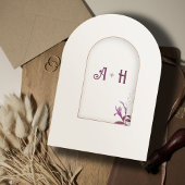 Floral Elegant Boog Islamitische bruiloft Monogram Kaart