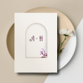 Floral Elegant Boog Islamitische bruiloft Monogram Kaart
