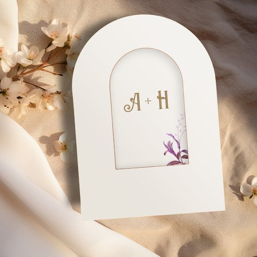 Floral Elegant Boog Islamitische bruiloft Monogram Kaart
