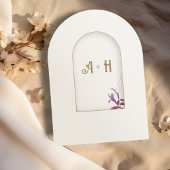 Floral Elegant Boog Islamitische bruiloft Monogram Kaart