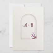 Floral Elegant Boog Islamitische bruiloft Monogram Kaart (Achterkant)
