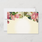 Floral Elegant  Botanisch Roos Geel Roze RSVP Kaartje (Achterkant)
