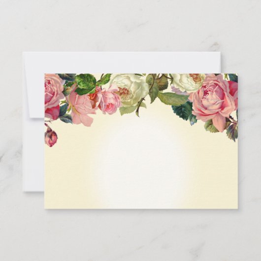 Floral Elegant  Botanisch Roos Geel Roze RSVP Kaartje (Achterkant)