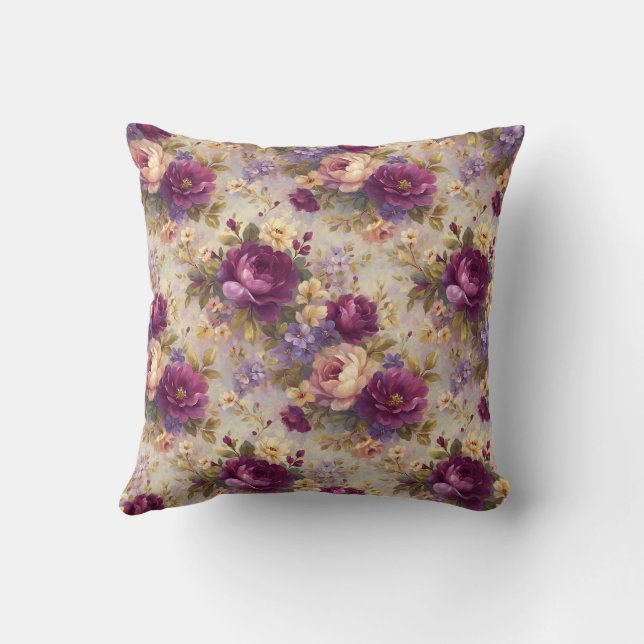  Floral Elegant Botanisch Rustiek Kussen (Achterkant)