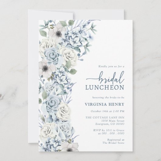 Floral Elegant Bridal Luncheon Kaart (Voorkant)