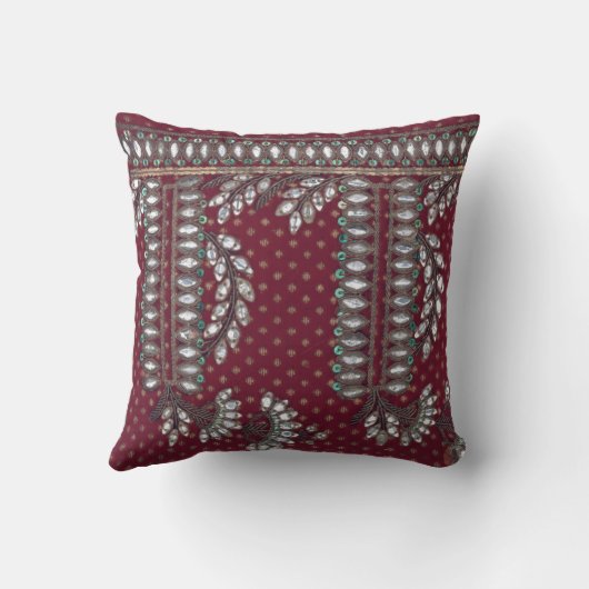 Floral  Elegant Brocade Indian Cushion Kussen (Achterkant)
