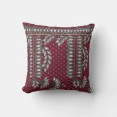 Floral  Elegant Brocade Indian Cushion Kussen (Voorkant)