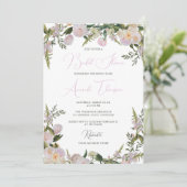 Floral Elegant Bruids Douche Uitnodiging (Staand voorkant)