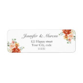 Floral Elegant Bruiloft Aankondiging Retouradres Etiket (Voorkant)