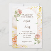 Floral elegant bruiloft-uitnodiging kaart (Voorkant)