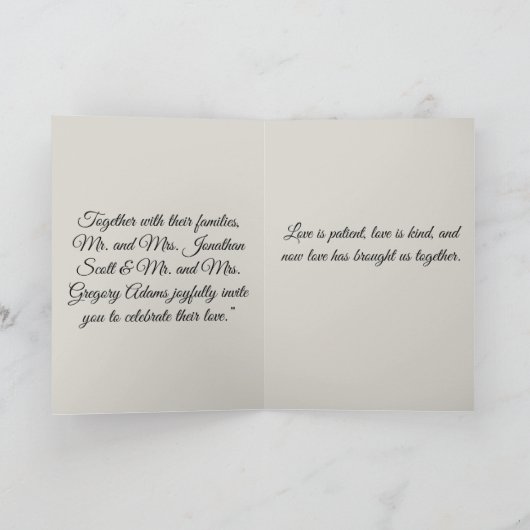 Floral Elegant bruiloft uitnodiging met koppels. (Binnen)