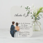 Floral elegant bruiloft-uitnodiging save the date (Staand voorkant)