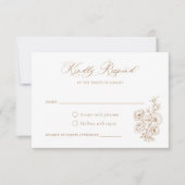 Floral Elegant Calligrafie Script Rozen RSVP Kaart (Voorkant)