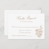 Floral Elegant Calligrafie Script Rozen RSVP Kaart (Voorkant / Achterkant)