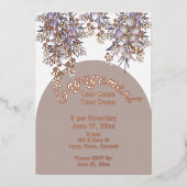 Floral Elegant Chic Folie Invitation Folie Uitnodiging (Voorkant)