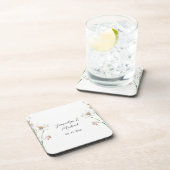 Floral Elegant Chic Schattige Kalligrafie Voeg naa Bier Onderzetter (Rechterzijde)