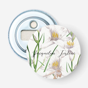Floral Elegant Chic Schattige Kalligrafie Voeg naa Button Flesopener