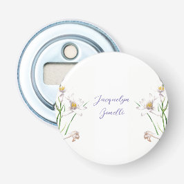 Floral Elegant Chic Schattige Kalligrafie Voeg naa Button Flesopener