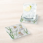 Floral Elegant Chic Schattige Kalligrafie Voeg naa Glazen Onderzetter (Schuin)