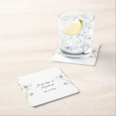 Floral Elegant Chic Schattige Kalligrafie Voeg naa Kartonnen Onderzetters (Insitu)