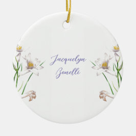 Floral Elegant Chic Schattige Kalligrafie Voeg naa Keramisch Ornament