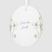 Floral Elegant Chic Schattige Kalligrafie Voeg naa Ornament (voorkant)