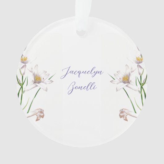 Floral Elegant Chic Schattige Kalligrafie Voeg naa Ornament (voorkant)