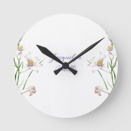 Floral Elegant Chic Schattige Kalligrafie Voeg naa Ronde Klok