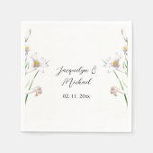 Floral Elegant Chic Schattige Kalligrafie Voeg naa Servet (Voorkant)