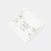 Floral Elegant Chic Schattige Kalligrafie Voeg naa Servet (Hoek)