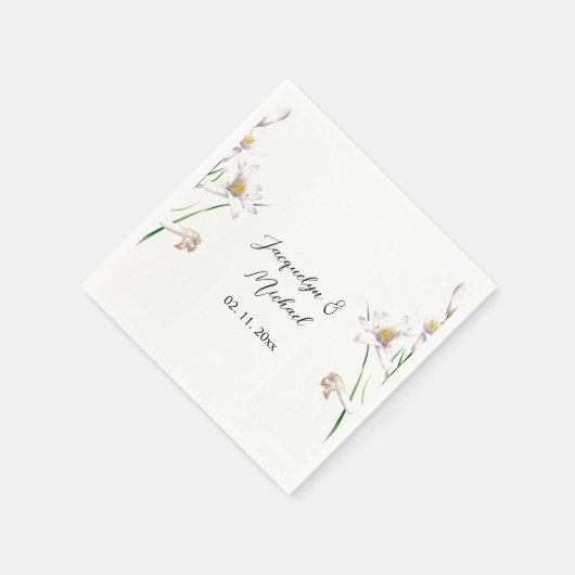 Floral Elegant Chic Schattige Kalligrafie Voeg naa Servet (Hoek)