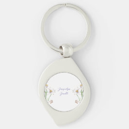 Floral Elegant Chic Schattige Kalligrafie Voeg naa Sleutelhanger
