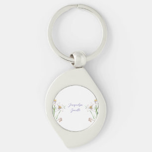 Floral Elegant Chic Schattige Kalligrafie Voeg naa Sleutelhanger