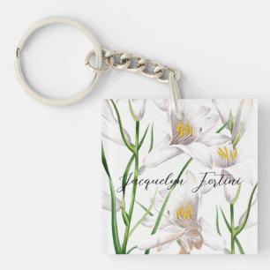 Floral Elegant Chic Schattige Kalligrafie Voeg naa Sleutelhanger