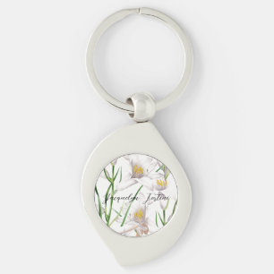 Floral Elegant Chic Schattige Kalligrafie Voeg naa Sleutelhanger