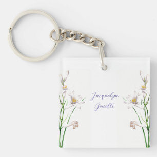 Floral Elegant Chic Schattige Kalligrafie Voeg naa Sleutelhanger