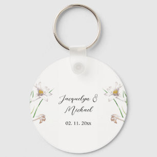 Floral Elegant Chic Schattige Kalligrafie Voeg naa Sleutelhanger
