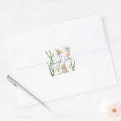 Floral Elegant Chic Schattige Kalligrafie Voeg naa Vierkante Sticker (Envelop)