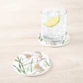 Floral Elegant Chic Schattige Kalligrafie Voeg naa Zandsteen Onderzetter (Zijkant)