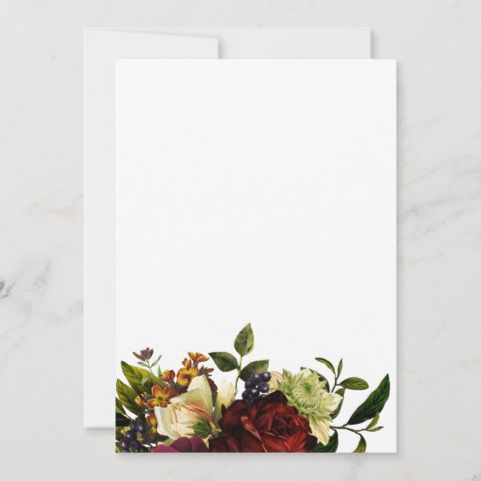 Floral elegant chic script vrijgezellenfeest kaart (Achterkant)