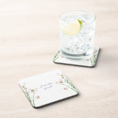 Floral Elegant Chique Calligrafie Naam Lithograph Bier Onderzetter (Rechterzijde)