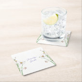 Floral Elegant Chique Calligrafie Naam Lithograph Kartonnen Onderzetters (Insitu)